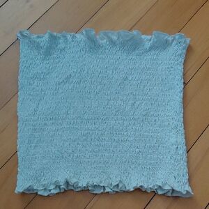 White ruffled tube top